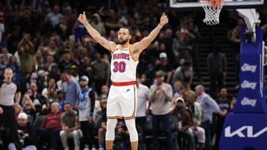 Stephen Curry, auteur de 56 points (12/19 à 3 points) lors de la victoire de Golden State à Orlando (121-115), le 27 février 2025