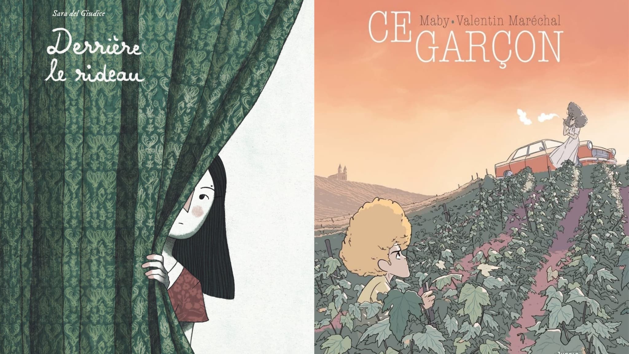 "Derrière le rideau" de Sara del Giudice et "Ce Garçon" de Maby et Valentin Marechal
