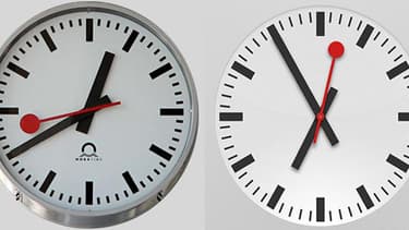 A gauche, l'original, à droite, l'horloge iPad.