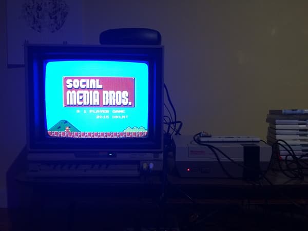 Social Media Bros, la version modifiée du jeu qui permet de recevoir ses tweets en jouant à Mario. 