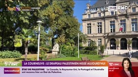 La Courneuve : le drapeau Palestinien hissé aujourd'hui sur la façade de la mairie 