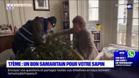 Paris: dans le 17e, des bénévoles récupèrent gratuitement les sapins de Noël des personnes dans l'incapacité de s'en débarrasser