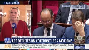 Affaire Benalla: "Nous allons voter pour les deux motions de censure", confirme Marine Le Pen