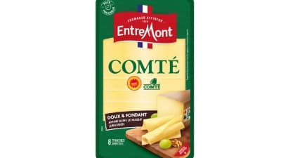 Review Entremont Comté in slices and grated form is sold throughout France.