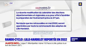 La rando cyclo Lille-Hardelot est reportée en 2022