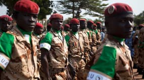 Des soldats tchadiens de la force pan-africaine, la Misca, le 19 décembre 2013 à Bangui, en Centrafrique