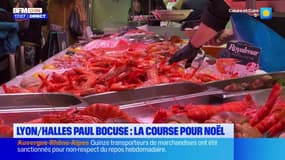 Lyon: la course pour Noël aux halles Paul Bocuse