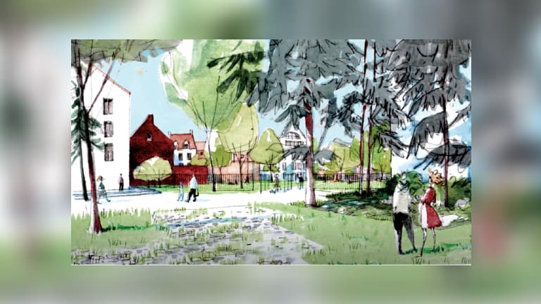 Un croquis de la future ambiance du parc rue Saint-Jacques à Lille