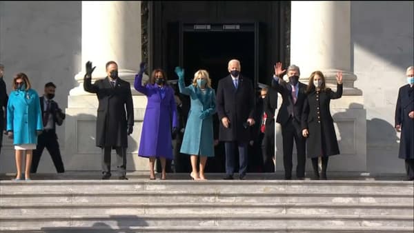 Les époux Biden, Kamala Harris et son mari. Les époux Biden, Kamala Harris et son mari.