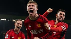 Rasmus Hojlund célébré son premier but en Premier League avec Manchester United, le 26 décembre 2023