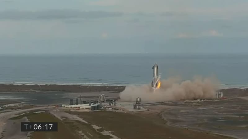 La fusée a bien atterri avant d'exploser quelques minutes plus tard.