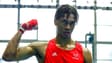Yojerlin César lors des championnats d'Europe jeunes de boxe, le 15 avril 2022.
