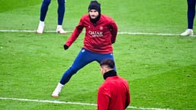 Khvicha Kvaratskhelia à l'entraînement avec le PSG, le 21 janvier 2025