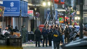 Le FBI au quartier français de la Nouvelle-Orléans, ce mercredi 1er janvier.