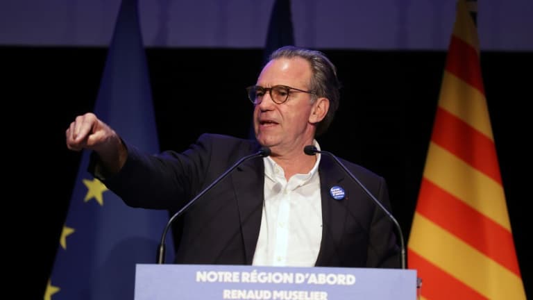 Renaud Muselier lors d'un meeting à Saint-Raphaël, le 5 juin 2021