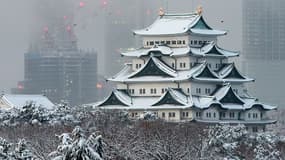 Le château de Nagoya, ville où s'est déroulé ce drame, sous la neige en décembre 2014.