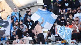 Des supporters de l'OM lors d'un match face à Trélissac en janvier 2020