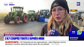 L'autoroute A7 bloquée au niveau de Saint-Rambert-d'Albon par des agriculteurs