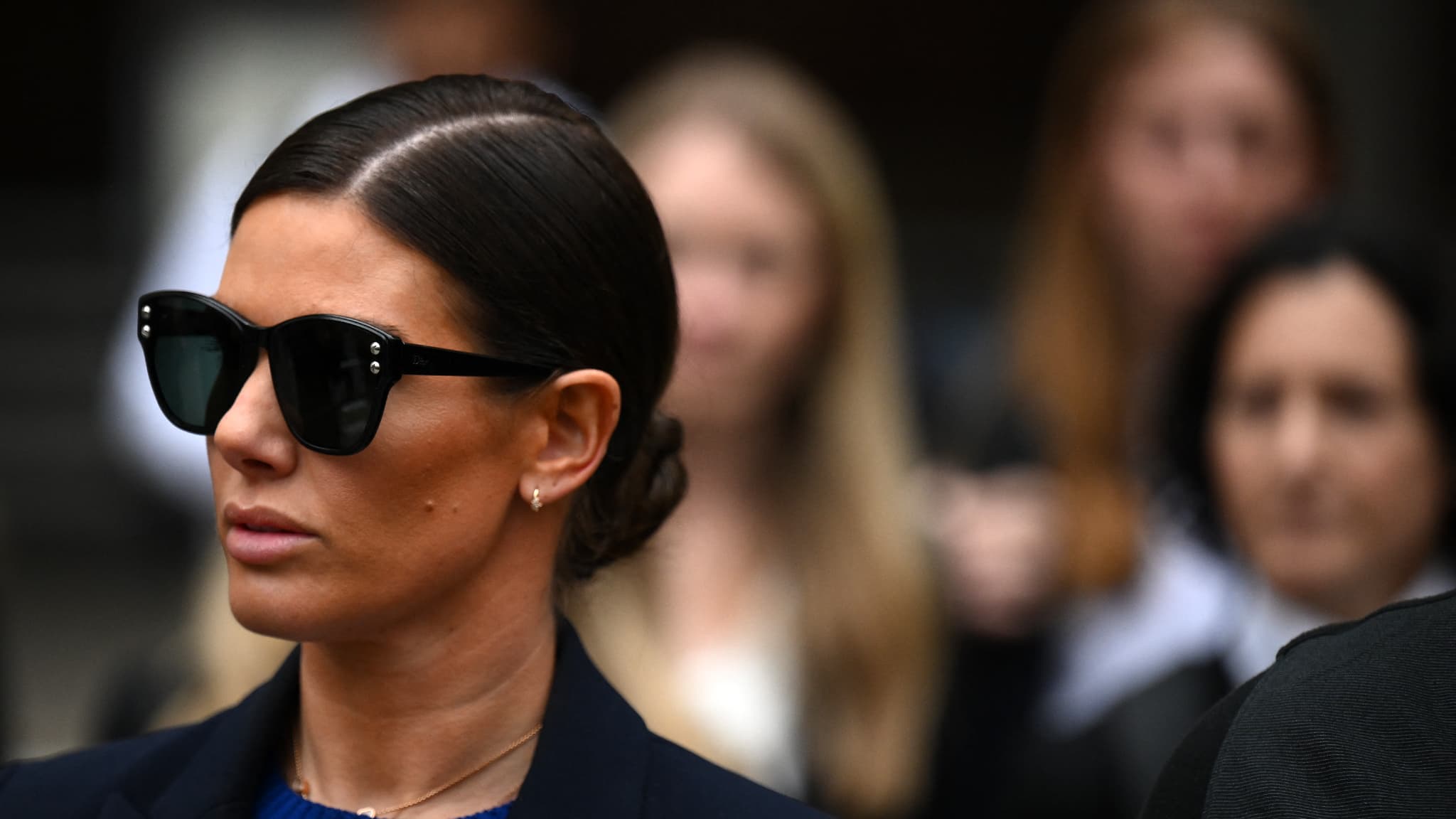 Rebekah Vardy lors du procès l'opposant à Coleen Rooney, le 12 mai 2022. Rebekah Vardy lors du procès l'opposant à Coleen Rooney, le 12 mai 2022.