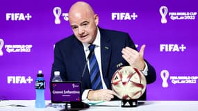 Gianni Infantino lors d'une conférence de presse de la Fifa pendant le Mondial 2022