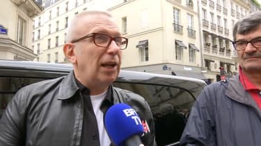 Le créateur Jean-Paul Gaultier, aux obsèques de l'accordéoniste Yvette Horner.