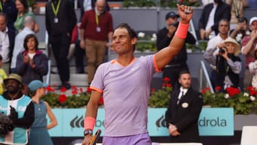 Rafael Nadal après sa victoire face à Darwin Blanch à Madrid, le 25 avril 2024