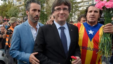 Le président catlan Carles Puigdemon, dimanche jour du referendum.