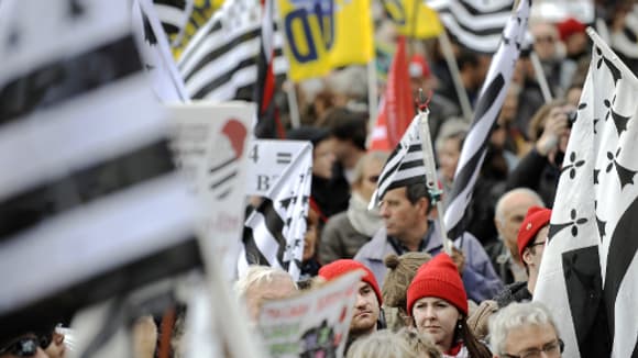 Les manifestants bretons ont été très nombreux samedi à Nantes. Les manifestants bretons ont été très nombreux samedi à Nantes.