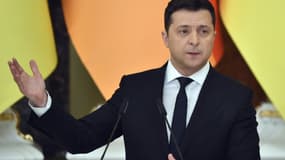 Le président ukrainien Volodymyr Zelensky, le 14 février 2022 à Kiev