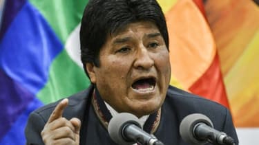 Le président bolivien s'exprime lors d'une conférence de presse à La Paz, le 24 octobre 2019