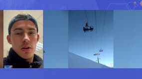 Nathan, skieur, hélitreuillé après une panne du télésiège de Festoure survenue dans la station de SuperDévoluy, ce mardi 24 décembre.