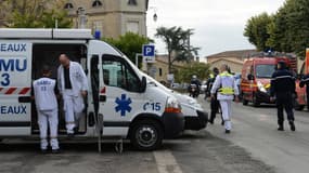Un camion du SAMU à Puisseguin, en Gironde.