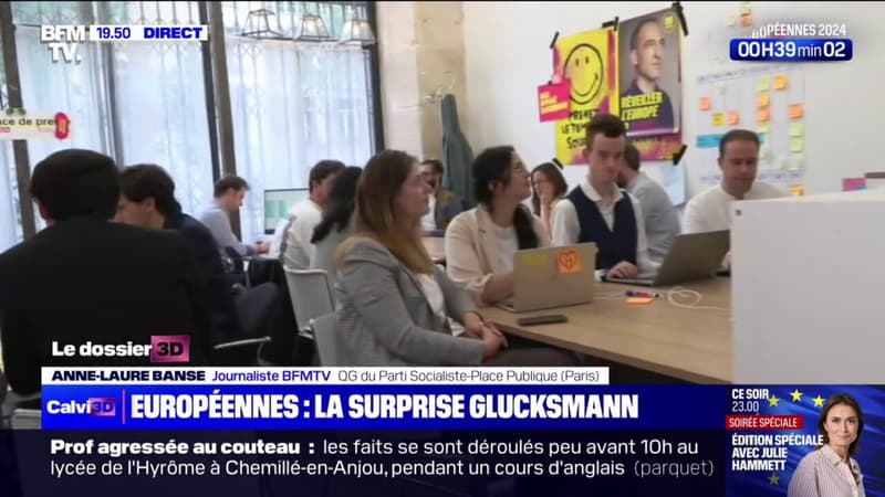 Européennes 2024, le débat: des militants PS mobilisés pour répondre aux attaques contre Raphaël Glucksmann