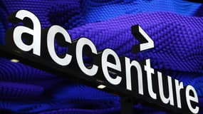 Le logo Accenture photographié au Mobile World Congress de Barcelone le 26 février 2019