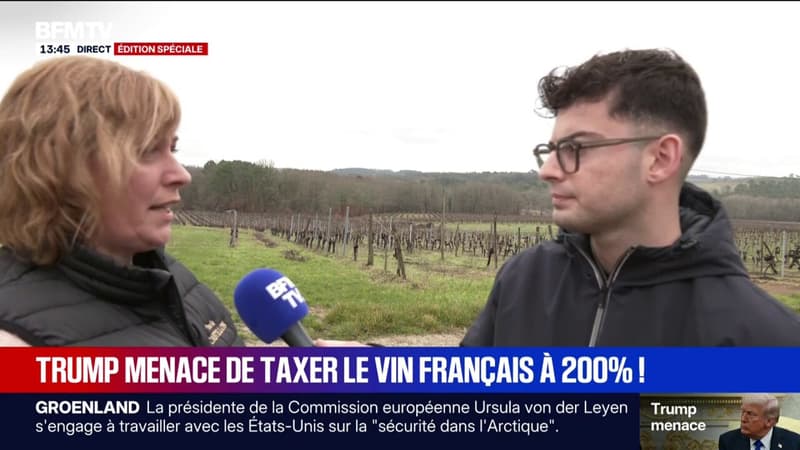 Pour cette viticultrice, si les menaces de Donald Trump sur les vins français étaient mises à exécution, elle pourrait perdre "30% de (son) chiffre d'affaires"