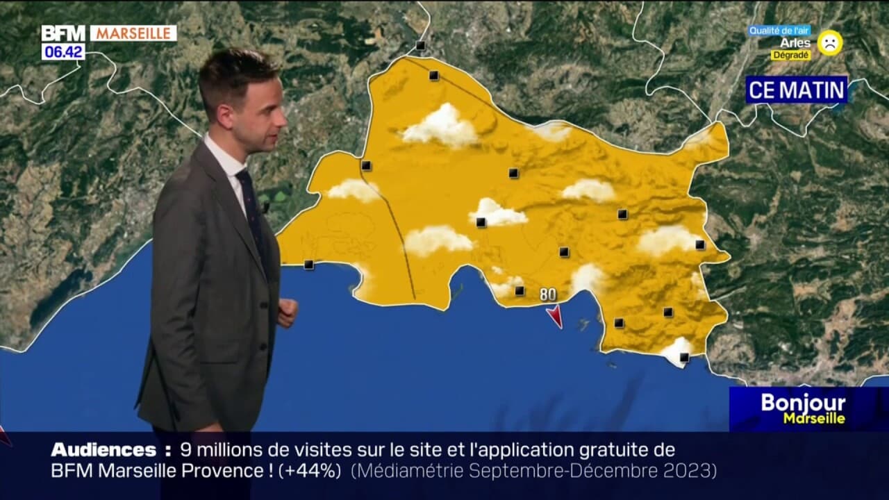 Météo Bouches du Rhône une journée ensoleillée avec du vent 16C à La Ciotat