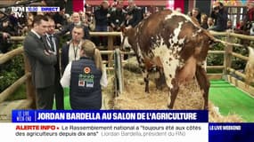 Le président du Rassemblement national Jordan Bardella est arrivé au Salon de l'agriculture 