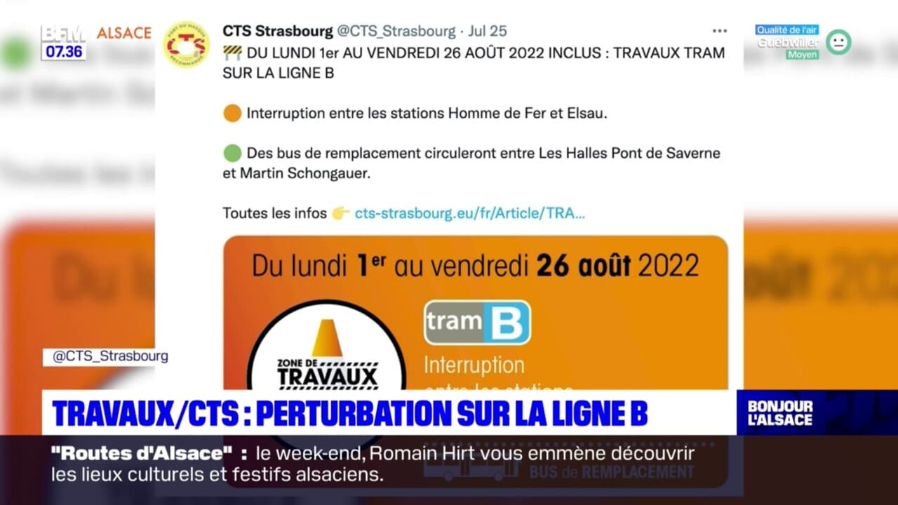 Strasbourg: Perturbations Sur La Ligne De Tram B En Raison De Travaux