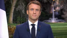 Emmanuel Macron lors de ses vœux aux Français le 31 décembre 2021