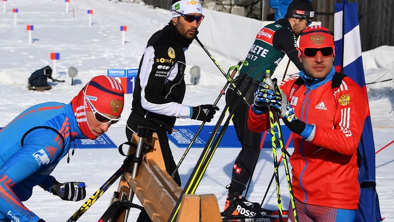 Martin Fourcade à l'entraînement ce vendredi... à côté des Russes
