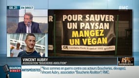 Vincent Aubry, de "Boucherie abolition": 'L’extrémisme est dans l'exploitation animale, quand on arrive à castrer à vif des porcelets, à leur limer les dents, à leur couper la queue dès la naissance, à briser des familles."