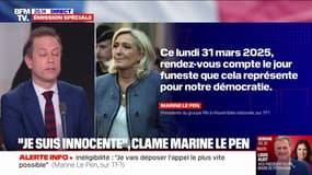 Procès RN: Marine Le Pen déplore un "jour funeste" pour "notre démocratie"