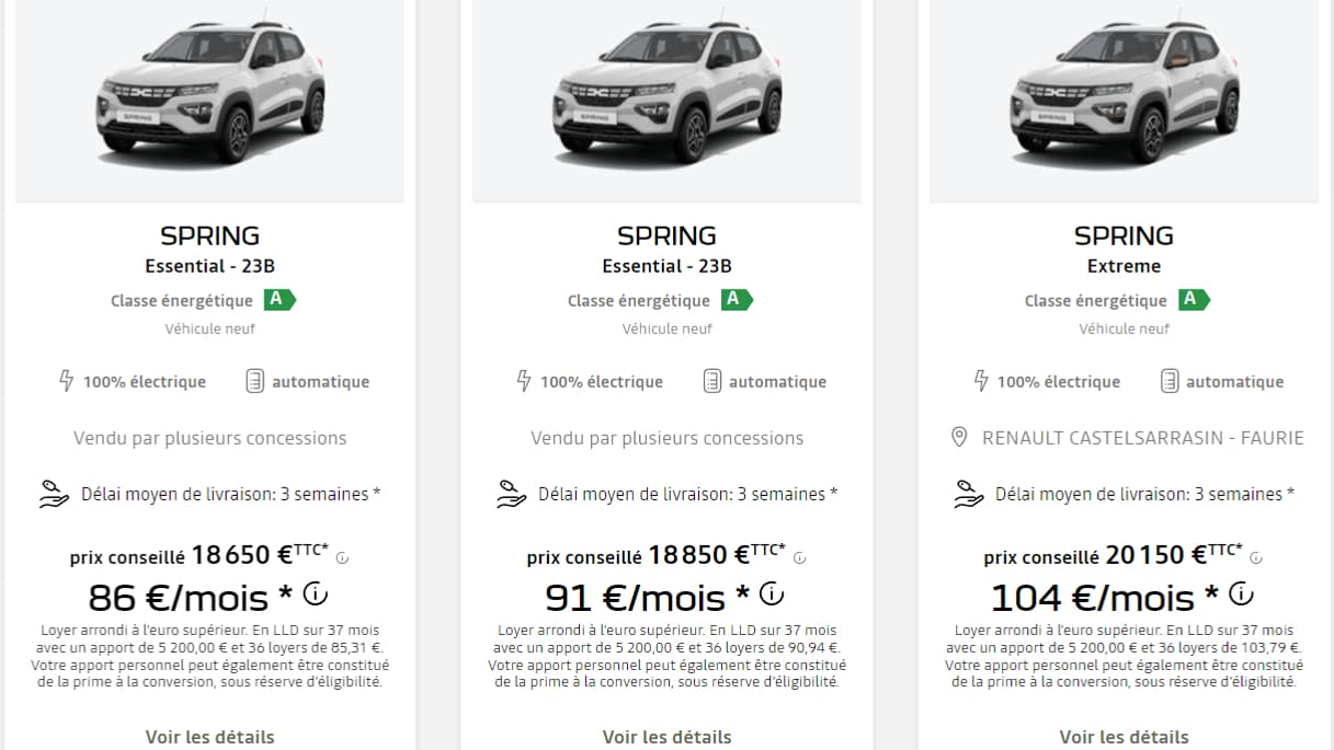 Chez Dacia, des offres abordables en location, même sans leasign social.