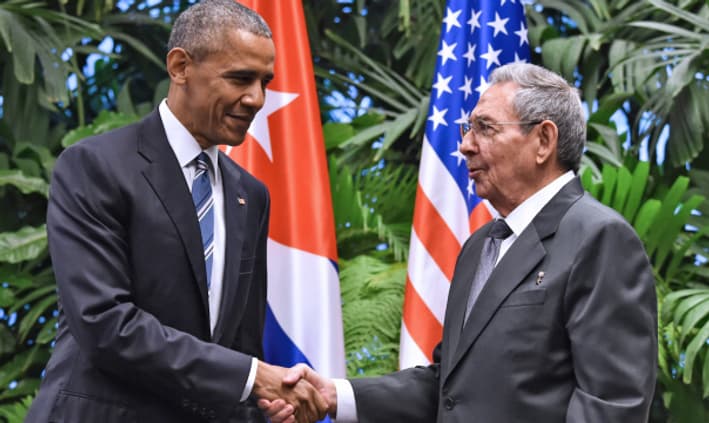 Barack Obama et Raul Castro, le 21 mars 2016, à La Havane. 