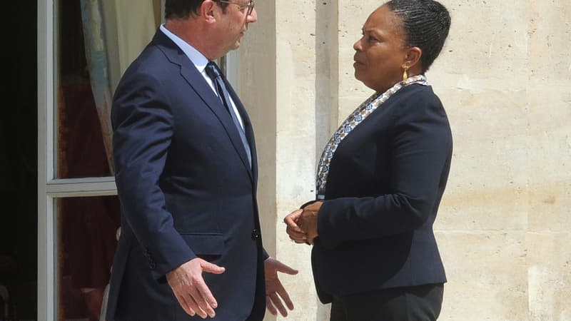 Le président François Hollande et la ministre de la Justice Christiane Taubira, le 1er août dernier.