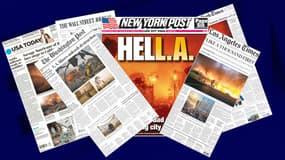 Plusieurs une de la presse américaine ce jeudi 9 janvier 2025, alors que les feux ravagent le comté de Los Angeles en Californie (États-Unis).