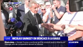 Nicolas Sarkozy est arrivé à La Baule pour une séance de dédicaces de son nouveau livre "Le Temps des combats"