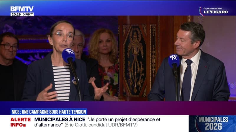Municipales à Nice: "Au conseil métropolitain, on voit les deux équipes" d'Éric Ciotti et de Christian Estrosi " qui se vilipendent", assure Juliette Chesnel-Le Roux, candidate de l'Union de la gauche