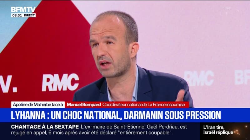 Affaire Lyhanna: Manuel Bompard accuse Gérald Darmanin de chercher à "s'exonérer de sa propre responsabilité"