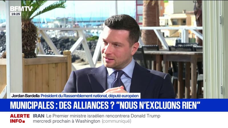 "Nous n'excluons rien", affirme Jordan Bardella à propos d'alliances entre le RN et d'autres partis aux élections municipales